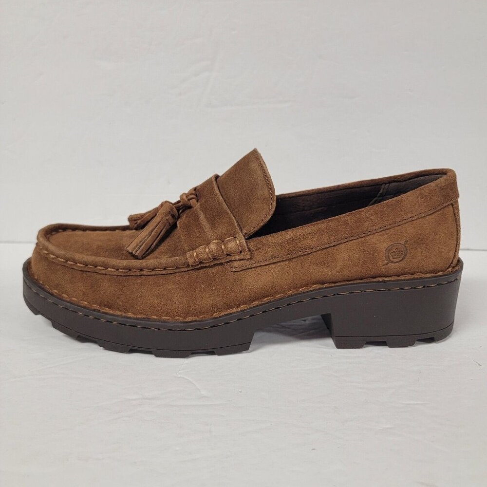 Born Capri Suede Loafers Womens 9 1/2 M RUST NIOB